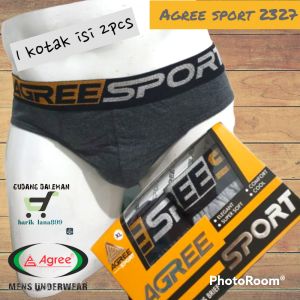 AGREE 2327 | CD Pria Karet Luar Isi 2 Pcs | Celana Dalam Pria Agree Sport | CD Cowok Sporty | Pakaian Dalam | LATANSA