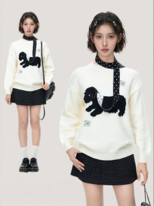 BAIDAIFEI | Áo Sweater Knit Đeo Cổ cho Người Thấp