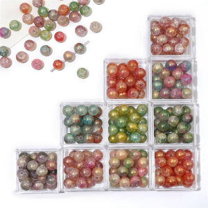 20ชิ้น/ถุง10มิลลิเมตรสีแก้วแฟนซีลูกปัดทรงกลมสายคล้องแว่นตาลูกปัดฟอยล์สีทองแตกสำหรับสร้อยข้อมือสร้อยคอเครื่องประดับ DIY ทำเครื่องประดับ