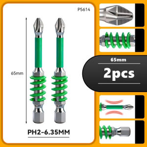 Magnetic PH2 Spring Screwdriver Bits Anti-slip 1/4 Hex Shank Hex Drill Head Electric Repair Tool