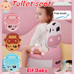 Portable Children Toilet Training Potty Seat Cute Cartoon with Backrest and Anti-slip Toilet Bedpan