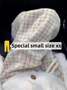 Small 145 Narrow Version Mink Fur Plaid Pants Fall and Winter Fleece-lined High Waist Casual Classic Style Houndstooth Loose Pants