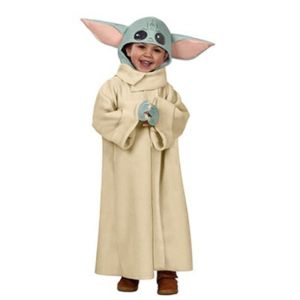 Toystoreshop 3-12 Years Old Yoda Robe Cosplay Costume for Kids Child baby Star Wars The Mandalorian Yoda Cosplay Costume Hat Halloween