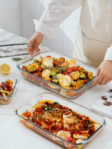 MODERN SWEETHOME | Microwave Special Rectangular Glass Tray for Fish