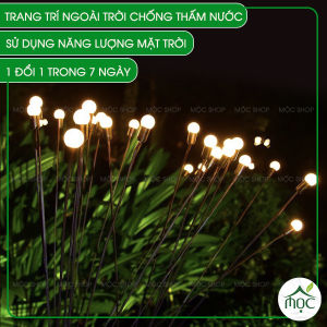 Đèn Led 10 Bóng Năng Lượng Mặt Trời Trang Trí Sân Vườn chống thấm nước ngoài trời