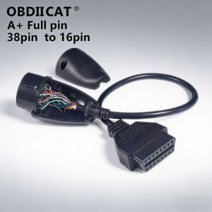 For Benz 38Pin to 16Pin OBD2 Adapter Cable - Full Pin Diagnostic Connector for Mercedes 38 Pin OBD Connector for Be-nz 16 Pin