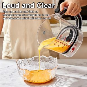 Kebidumei 4-IN-1 Measuring Cup Adjustable MultiFunctional Measuring Cup with Scraper-Style Seal Base Kitchen Cube Cups Tools for Cooking