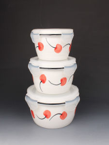 Ceramic Food Preservation Bowl with Lid for Work And School Bento Box Microwave Safe round Shape Adult Lunch Container