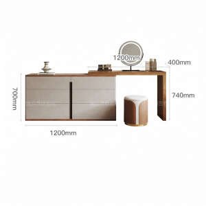 Luxury Compact Dressing Table with Mirror 1 Unit
