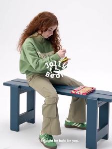 JOLLY BEAN | Light Weight Flared Trousers with Soft Brushed Fabric and Utility Pockets