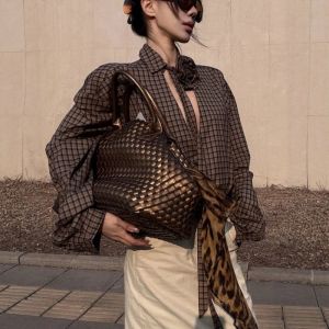 VOJYR | Fashion Design Floral Ribbon Plaid Shirt & Midi Skirt