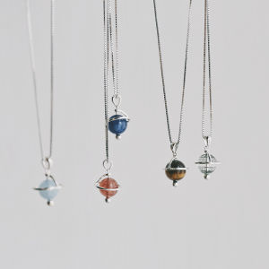 สร้อยคอสีเงินแท้ประคับประคองดวงดาวแบบคริสตัลธรรมชาติ 12 ดวงดาวสำหรับผู้หญิง เครื่องประดับแฟชั่นใหม่จาก ANYWHERE