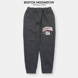 Quần nỉ bông bé trai Bigfox Miss Meow size đại quần thu đông cho bé in Chicago USA size trẻ em 7-15 tuổi (Từ 23-52kg)