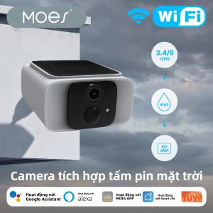 Camera An Ninh Năng Lượng Mặt Trời Thông Minh MOES WiFi Băng Tần Kép 2.4/5GHz IP65 Chống Nước Với Ứng Dụng Giám Sát Alexa Google Home Tương Thích Tuya