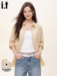 FINGERCROXX | Casual Fitted Yellow Plaid Blouse