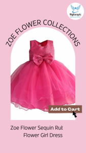 Mylilangelz Zoe Flower Girls Sleeveless Sparkling Rubellite Party Dress