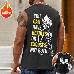 Bandai | Dragon Ball Super Saiyan Son Goku New Anime Gym Harajuku Summer Men Tank Top Fitness Oversized Casual Sports Sleeveless Tee Y2k