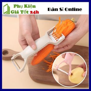 Dao Bào Nạo Củ Quả Hai Đầu Đa Năng - Dụng Cụ Bào Sợi  Gọt  Thái Lát Củ Quả Lúa Mạch - Dụng Cụ Bào Rau Củ 2 Đầu Tiện Lợi Đa Năng
