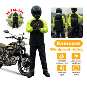 Raincoat Motorcycle Suit Jacket Pants with Hidden Boot Waterproof Rain Coat Baju Hujan Motor Jacket Cycling Moto Raincoat Suit 骑行雨衣