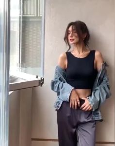 WSW - Bra Sport Wanita Tank Top Model Crop Olahraga Yoga Pakaian Korea Fashion Import