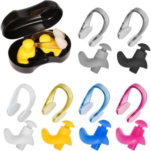 Multifunctional Silicone Earplugs Nose Clip Kit waterproof and soundproof reusable earplugs for swimming shower and night res