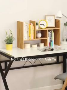 Kệ sách ĐA NĂNG gỗ để bàn màu vân gỗ chắc chắn dễ lắp ghép có thể thay đổi kích thước theo ý mình muốn