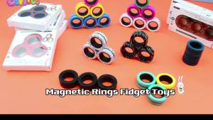 Magnetic Fidget Rings Set 3Pcs with Gift Box – Fidget Spinner Rings for Calm & Focus Sensory Aid for Teens & Adults Easter Gift