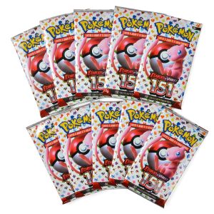 Takara Tomy | 10 Packs Pokémon Bright Stars151 Prismatic Evolutions PALDEAN FATES English Edition Battle Reinforcement Trading Cards Gift Set
