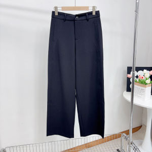 High Waist Slimming Wide Leg Casual Tencel Wool Pants Womens Autumn 2025 Casual Style Button Fly Comfortable Ladies Trousers