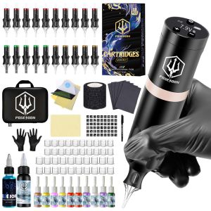 POSEIDON Tattoo Pen Kit - Complete Tattoo Set with Wireless Tattoo Power Supply & 20pcs Tattoo Needles for Professional Tattoo Artists