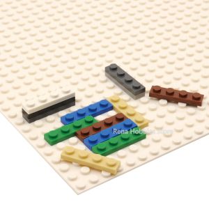100PCS PLATE 1X4 Dots Thin Figures Bricks 1*4 dots DIY Building Blocks Educational Creative Size Compatible With 3710 Toys
