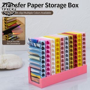 Nail Transfer Paper 3D Printed Organizer Box 10 Grid For Foil Sticker Storage Portable Colorful Display Stand For Home Salon