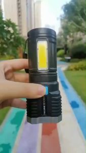 Strong light flashlight 4 four lights flashlight 4LED USB rechargeable COB side light强光灯电筒