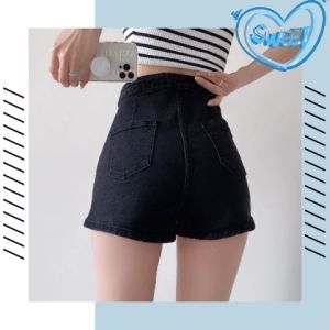 QXshop พร้อมส่ง 🚚 กางเกงยีนส์ผญ กางเกงยีนส์ขาสั้น เอวสูงสไตล์เกาหลี ซิปหน้า ผ้ายืดใส่สบายไม่อึดอัด ทรงตรง ใส่แล้วเข้ารูปดูสาวเซ็กซี่เวอ