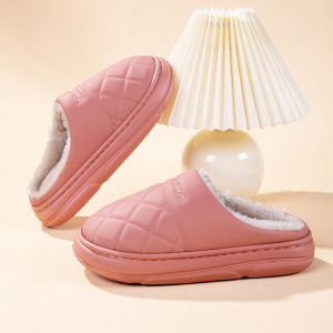 Womens Indoor Slippers Thick Bottom Plush Home Shoes Autumn Winter New Style Moon Shoe Slippers Soft Velvet Flat Heel EVA Sole