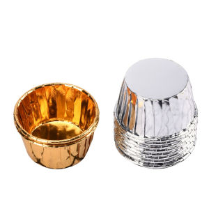 Reviln ถัวยกระดาษคัพเค้ก 50 ชิ้น/1แพ็ค  ขอบม้วนสีทอง มีให้เลือกหลายสี เข้าอบได้ cupcake liner