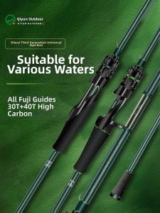 QIYUN OUTDOORS | Ultralight Fast Action Fishing Rod For Bass Lure Casting Full Fuji Guide