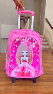 กระเป๋าพร้อมล้อลากเด็กผู้หญิง กระเป๋านักเรียน เกรดอย่างดี มีล้อลากแบบ สองล้อ วัสุดแข็งแรง กระเป๋าเดินทางพร้อมส่ง