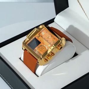 The Swiss brands new digital watch dual display fashion waterproof mens quartz belt watch comes in a gift box