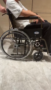 24in Foldable Widened Seat Wheelchair Ultra Lightweight Transport Chair Big Backrest Wheel Chair for Seniors Adults
