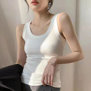 2024 Fashion Breathable Cotton Camisole Womens Thin Summer Inner Wear Large Slim Fit Anti-Exposure Sleeveless Top Sando