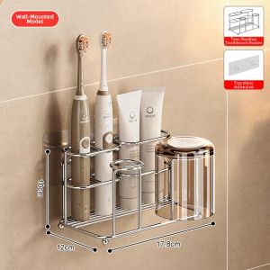 BANGJIE | Stainless Steel Wall Mounted Toothbrush Cup Rack