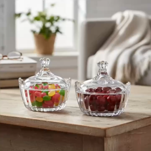 Set 2 Hũ Thủy Tinh Nữ Hoàng Đựng Bánh Kẹo Mứt Tết Cao Cấp - Kiểu Dáng Sang Trọng TMT22