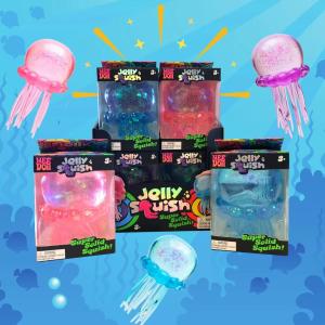Colorful Jellyfish Maltose Squishy Toy Anti-Stress Squeeze Fidget Toy for Office