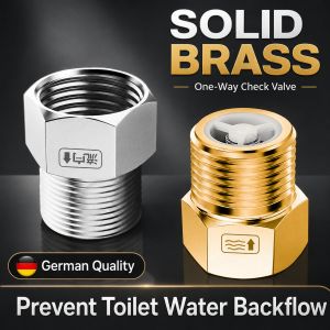 Solid Brass One Way Check Valve 1/2 Inch Anti Backflow Non Return Valve For Toilet Water Heater Kitchen Sink Bathroom Basin