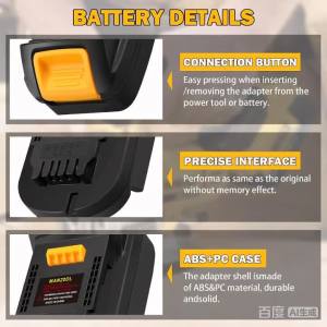 Bộ Chuyển Đổi Pin Li-ion Stanley New Fatmax V20 20V Sang Dewalt 18V/20V Dùng Cho Dụng Cụ Tương Thích Với Các Model SB202 SB204 SB206