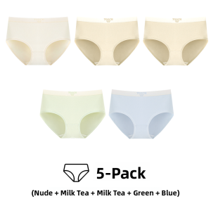 miiow | Pure Cotton Womens Underwear No Trace Mid Waist Anti bacterial Crotch Briefs Youth Cotton Lined Shorts Cat Person Brand