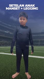 Paket Manset Anak Panjang Celana Baselayer Kids Olahraga Futsal Sepakbola Lari