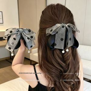Elegant Polka Dot Mesh Hair Clip Small