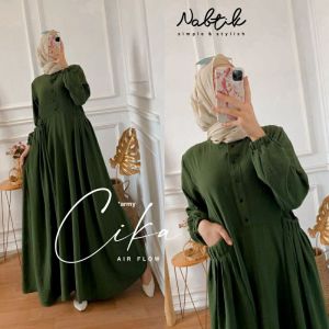 baju muslim wanita bahan crinkel airflow import LD 110cm